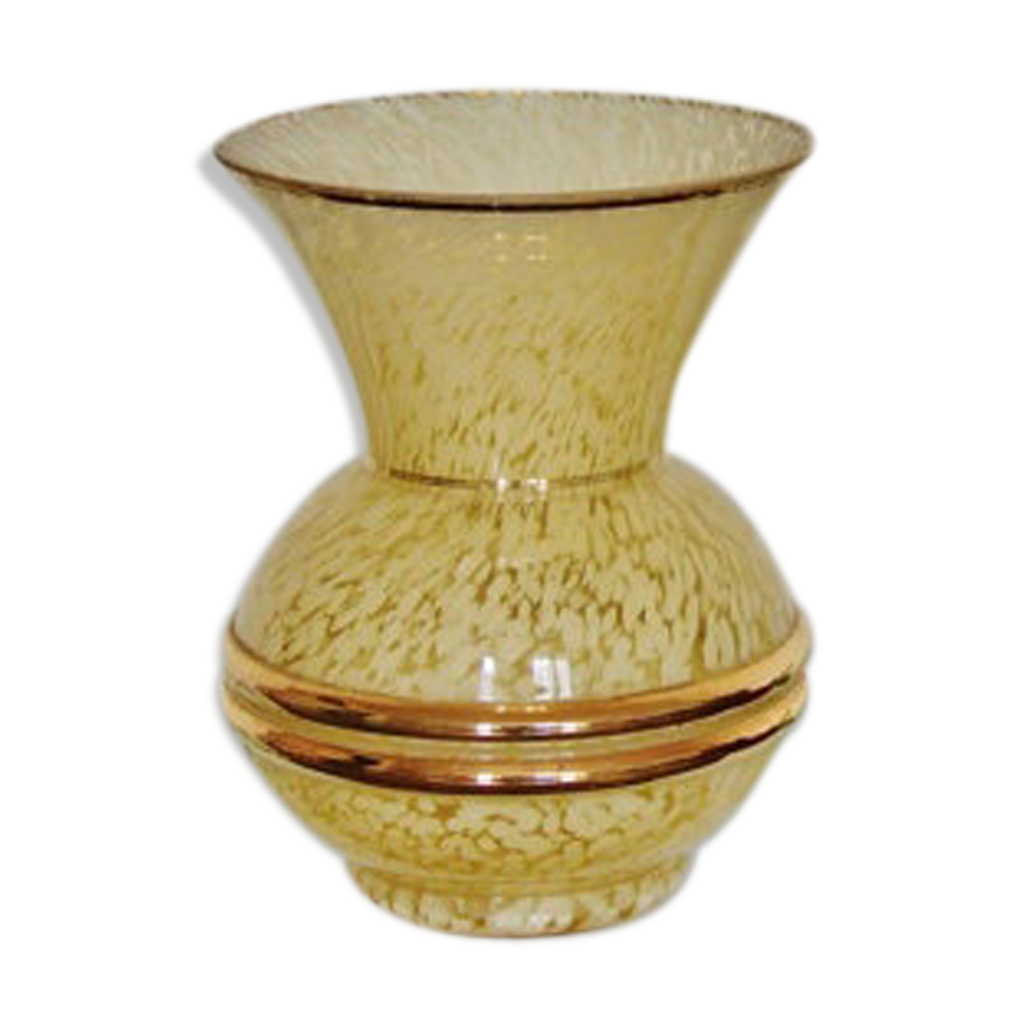 Small Vase art deco yellow and white, 1930 s