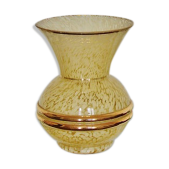 Small Vase art deco yellow and white, 1930 s