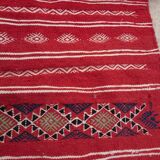 Red Berber kilim handmade carpets 200x118cm