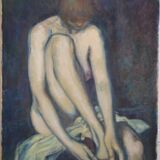 Jean Pesce ( 1926 ) peinture " nu à la jambe repliée " HSP