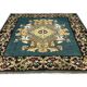 Teal Green Kilim Rug Handwoven Oriental Carpet Moldavian Area Square Rug