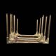 Trio of nesting tables in gold, smoked safety glass, 1970s