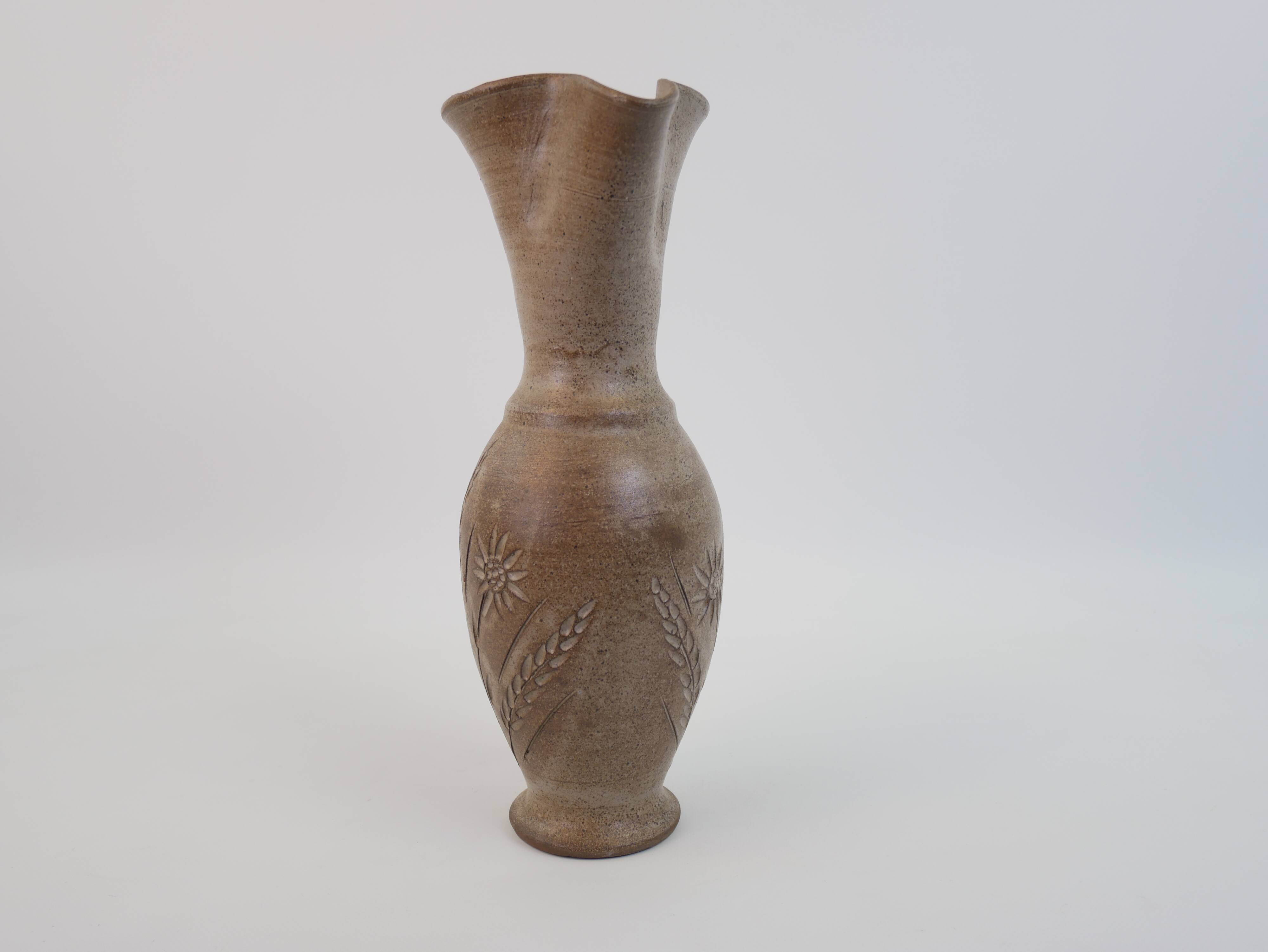Large chiseled ceramic jug from Vallauris