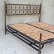Double bed in burnished brass