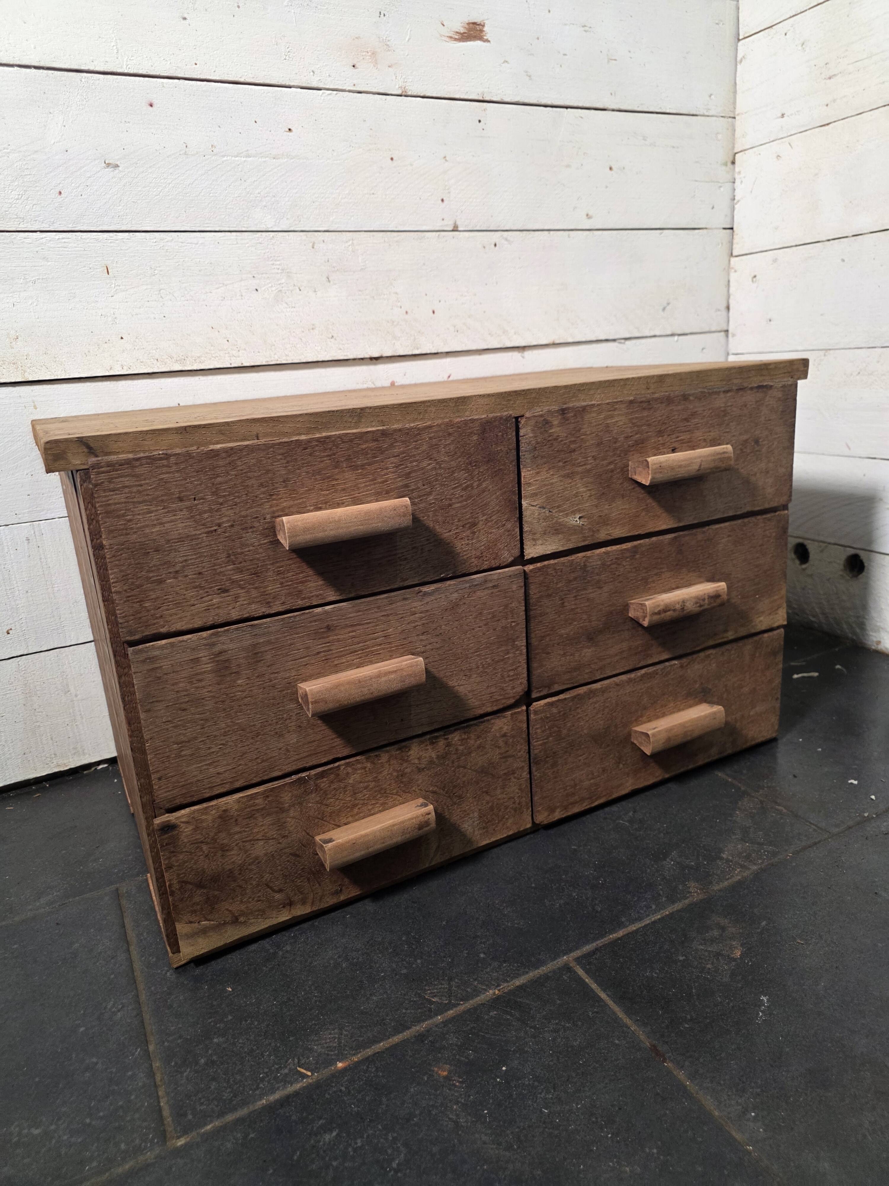 Antique workshop furniture with 6 drawers