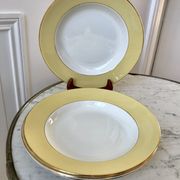 4 hollow plates Saint-Amand 60s yellow pastel chick