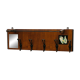 Vintage wooden wall coat rack mirror from the 1960s.