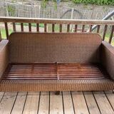 20th century rattan sofa, 3/4 seats