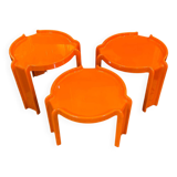 Set of 3 orange nesting tables from Kartell