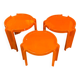Ensemble 3 tables gigognes orange de Kartell