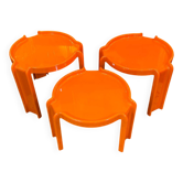 Ensemble 3 tables gigognes orange de Kartell