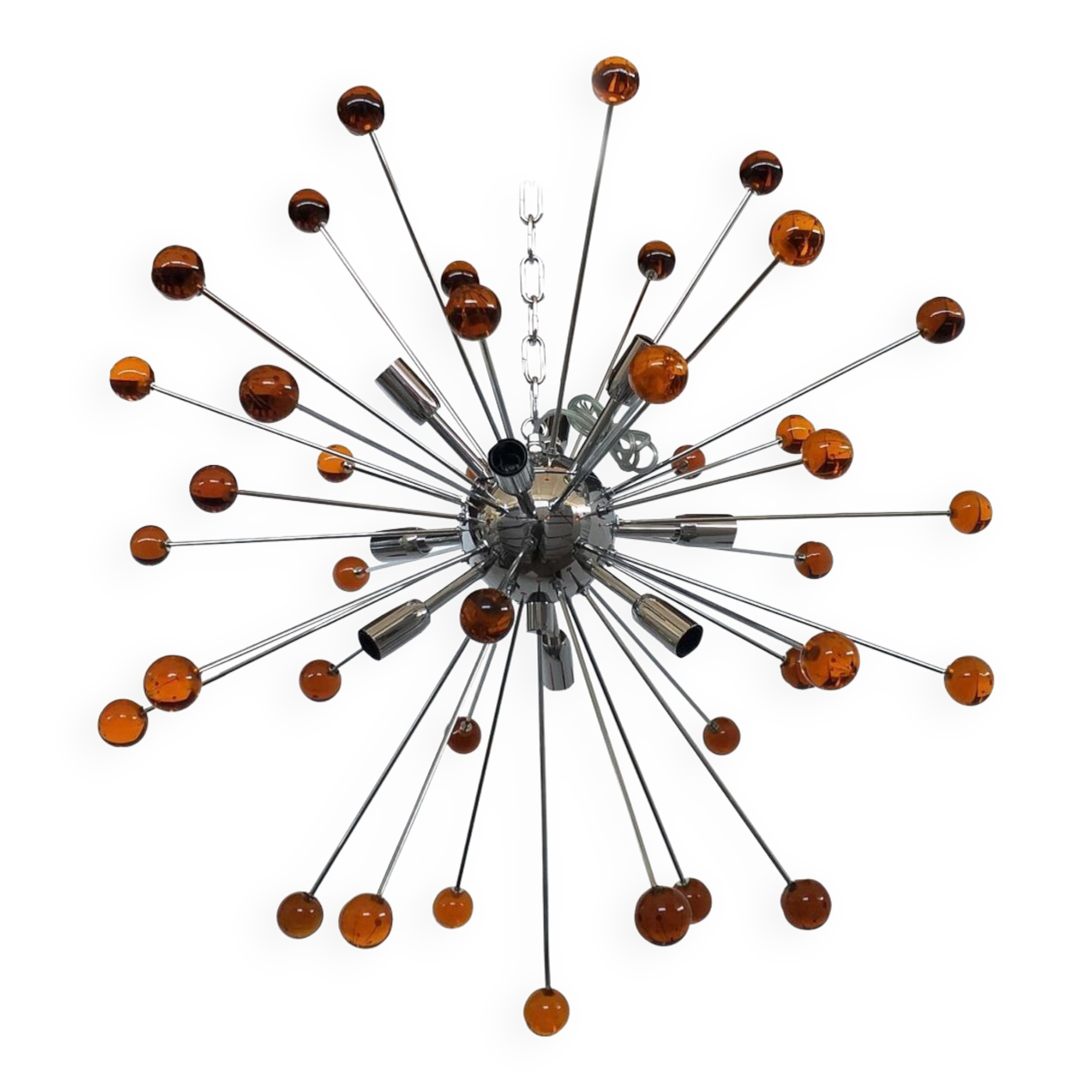 AMBER “STAR” MURANO GLASS SPUTNIK CHANDELIER