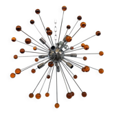 Lustre spoutnik en verre de murano ambre « star »