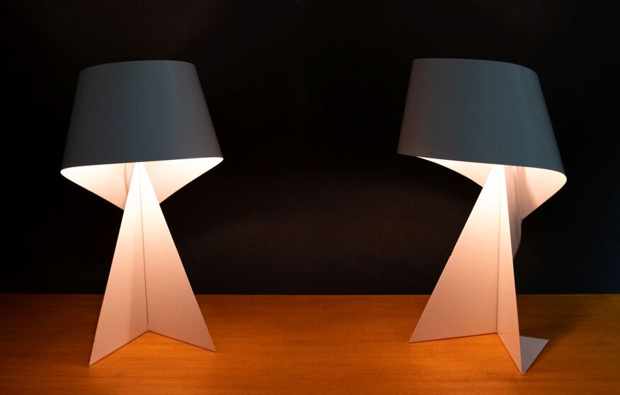 Deux lampes de table de ruban d'habitat | Selency