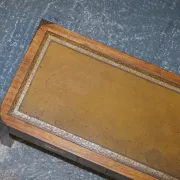 Coffee Table Military Campaign with Brown Leather Top from Harrods London
