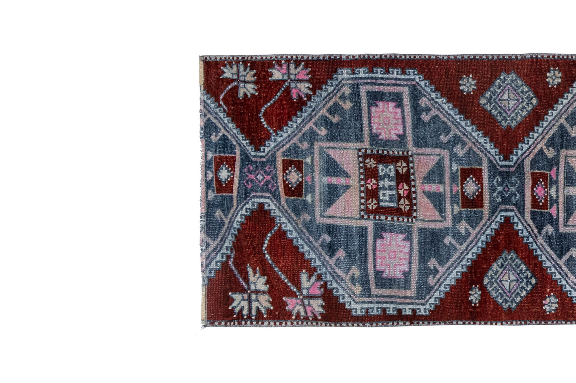 Vintage turkish oushak rug runner 71 x 247 cm