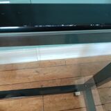 Rectangular table, end of sofa in metal and glass Vintage Vandel stone