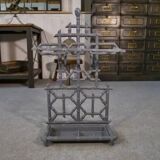 Porte-parapluie en fonte émaillée gris 1940’s