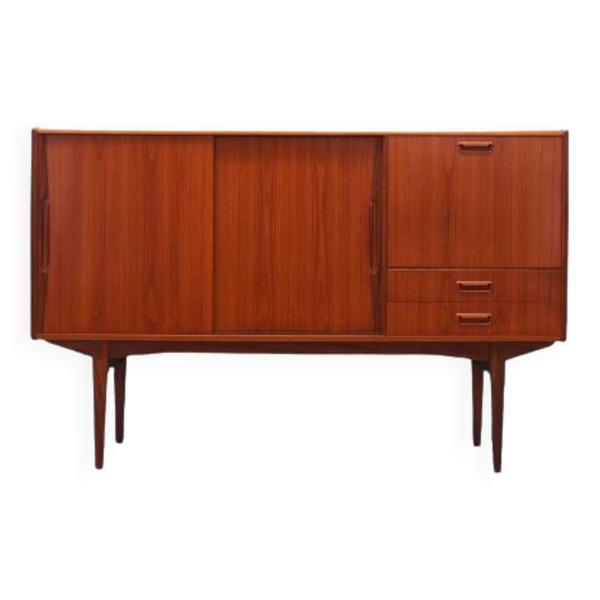 Buffet haut en teck, design danois, années 1960, production : Danemark