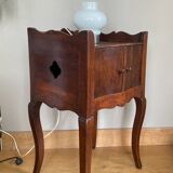 St Louis XV bedside table, 19th century, in solid walnut