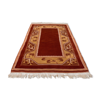 Tapis turc milas 200x142 cm tapis vintage ushak région beige rouille medium