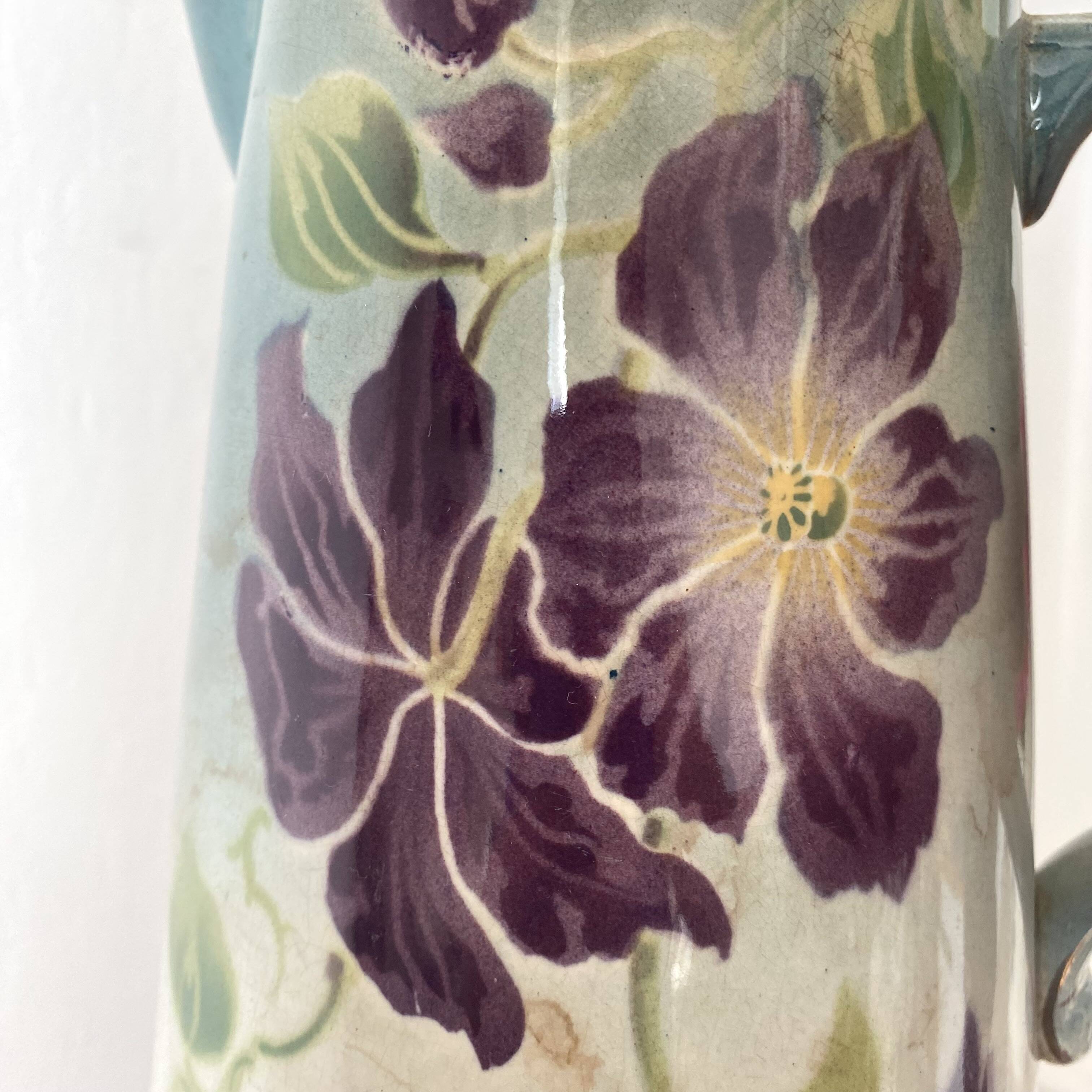 Antique Hamage earthenware pitcher, early 20th century