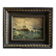 19th century miniature painting "The lighthouse in the storm"