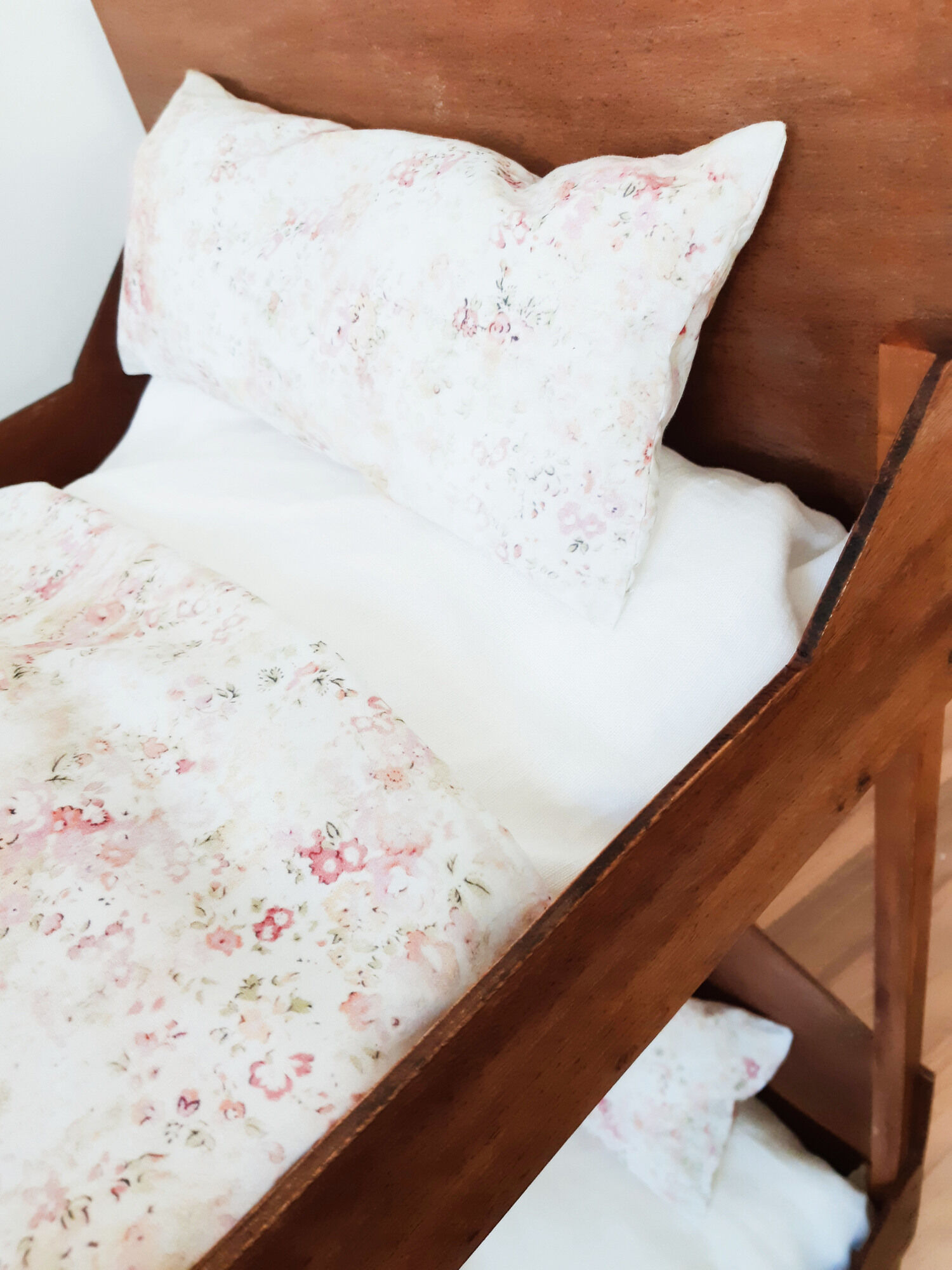 Bunk beds for dolls , wooden , handmade , vintage french , Liberty
