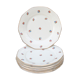 6 flat plates pattern small flowers signed Sarreguemines