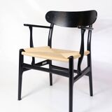 Armchair Model CH26 In Black Oak By Hans J. Wegner For Carl Hansen & Son