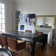 Large antique Chinese black table made of patinated solid wood.