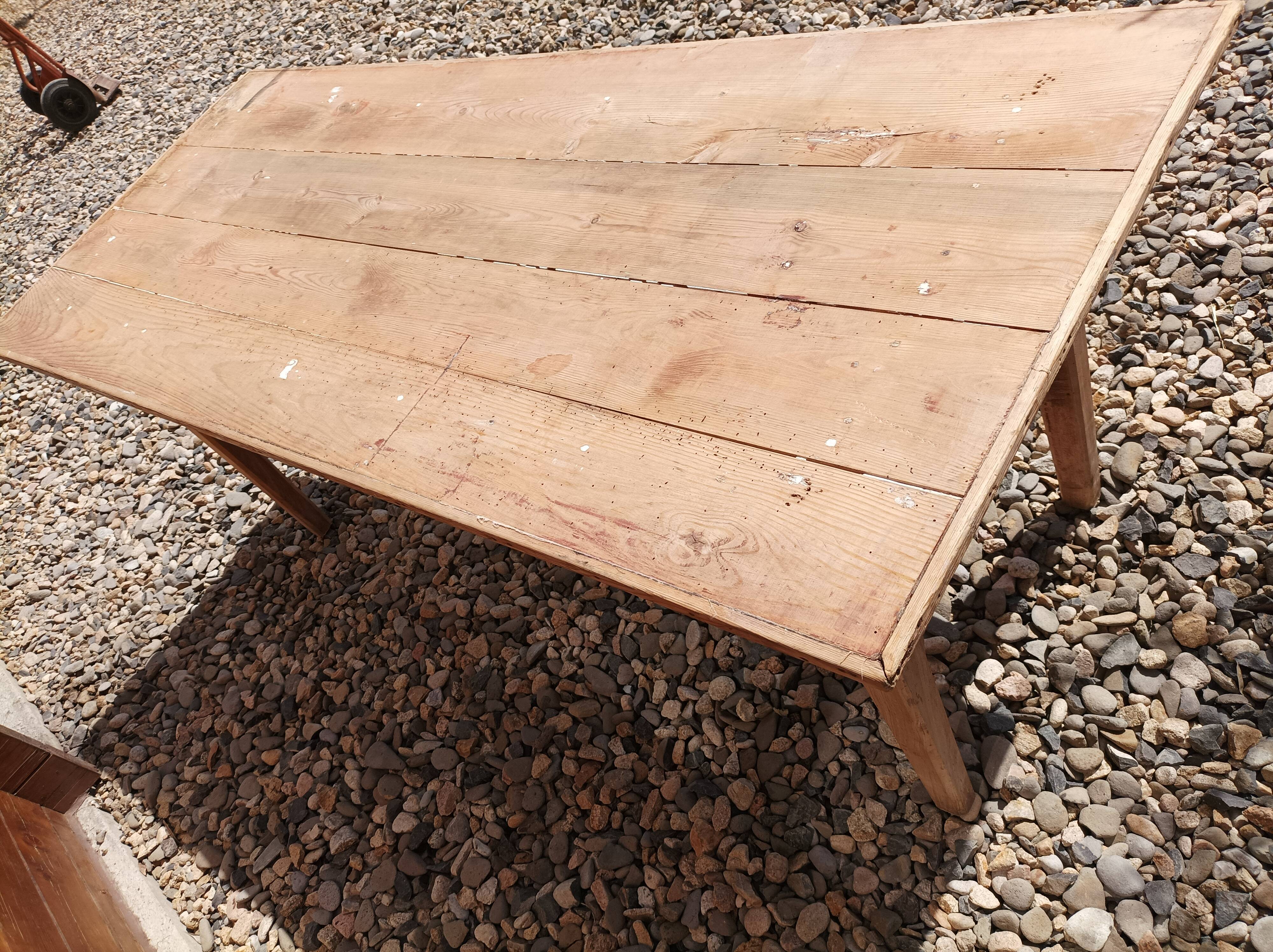 Old fir table 3 drawers