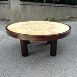 Roger Capron round coffee table with 4 legs "column"