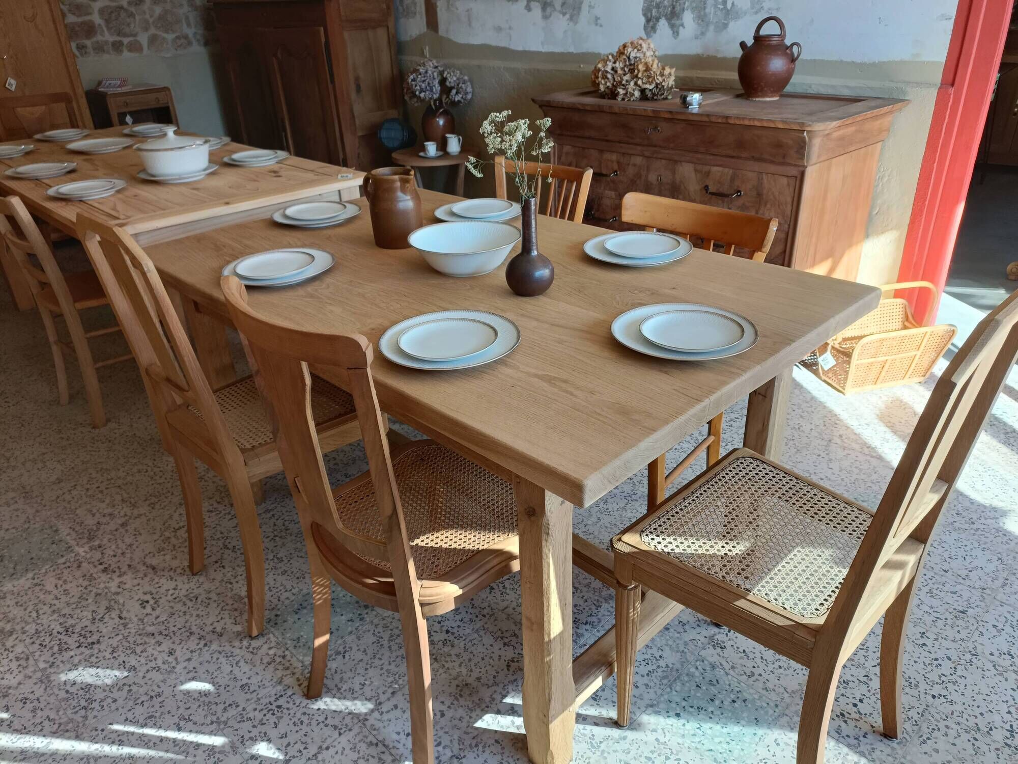 Renovated solid oak farmhouse table