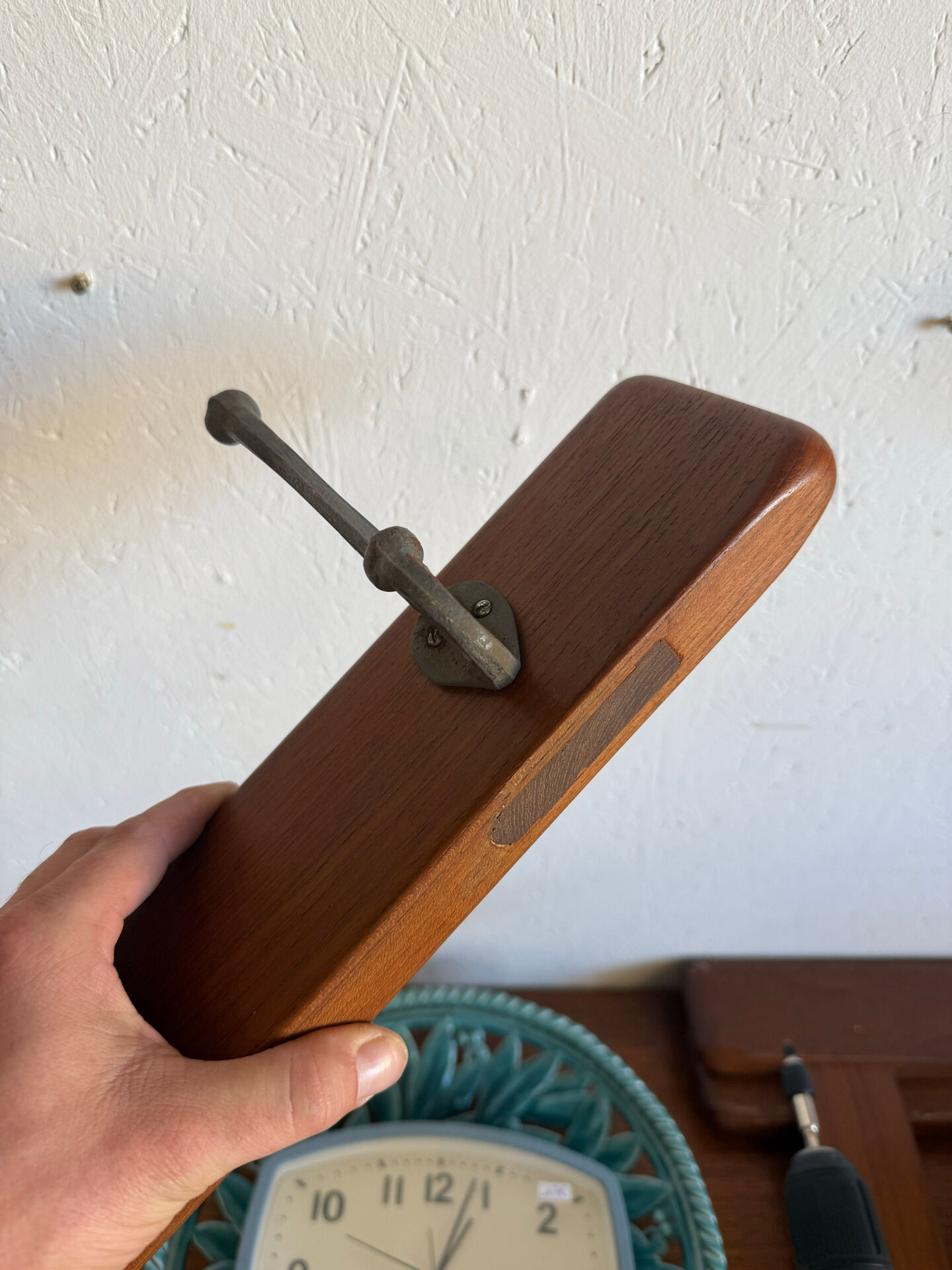 Scandinavian coat rack in solid teak from the 1970s.