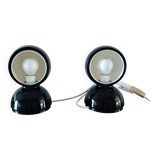 Lot de 2 lampes vintage Eclisse noires et blanches - Magistretti pour Artemide