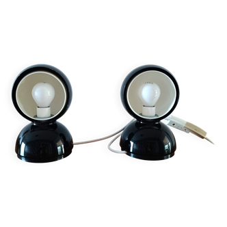 Lot de 2 lampes vintage Eclisse noires et blanches - Magistretti pour Artemide