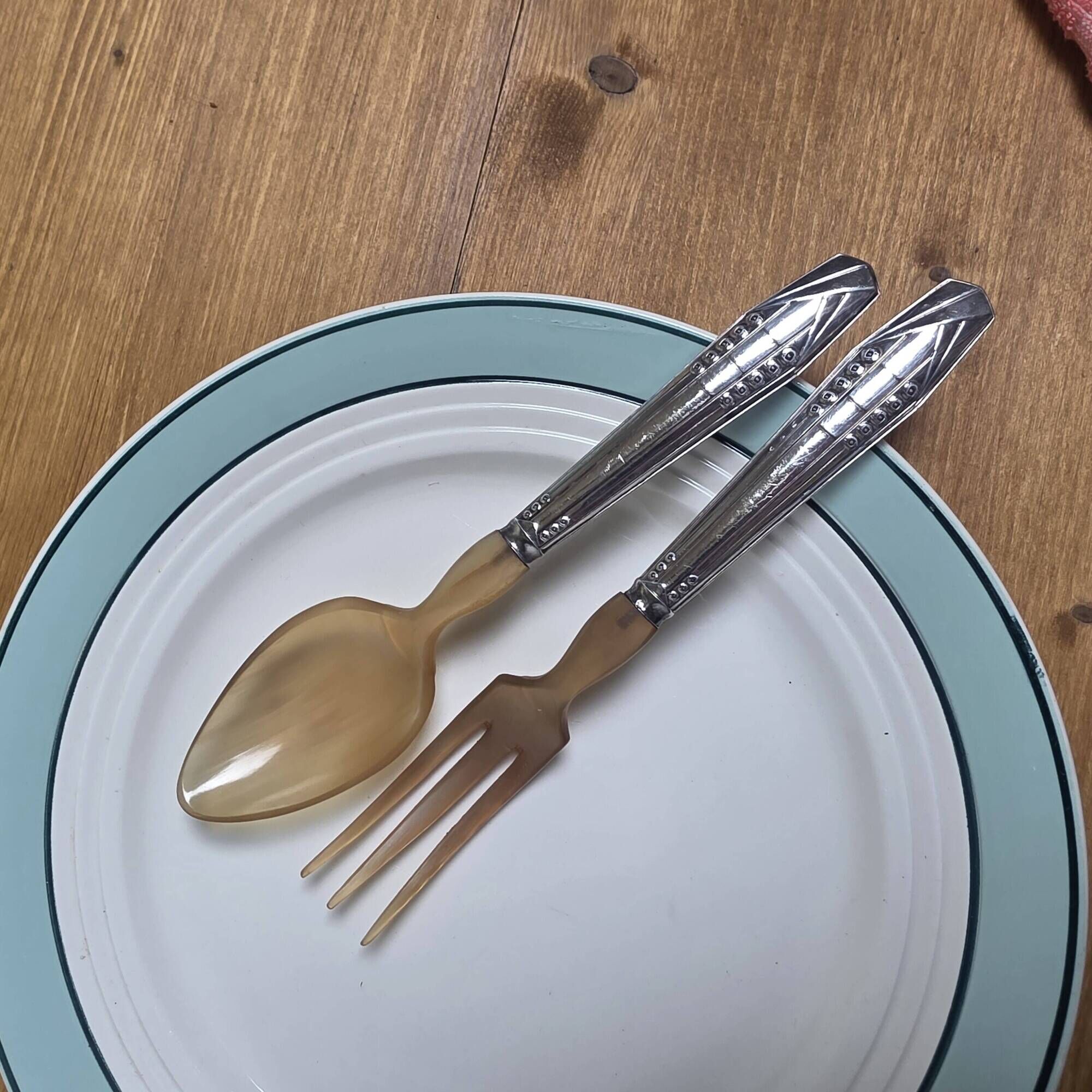 Couverts à salade vintage argentés