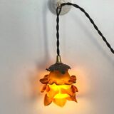 Pink glass portable lamp on hook