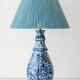 Fajalauza Ceramic Table Lamp with Hand-Woven Lampshade, Granada, Spain