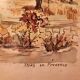 Watercolour painting of Mas en Provence, signed.