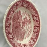 Ancient oval plate - staffordshire English earthenware