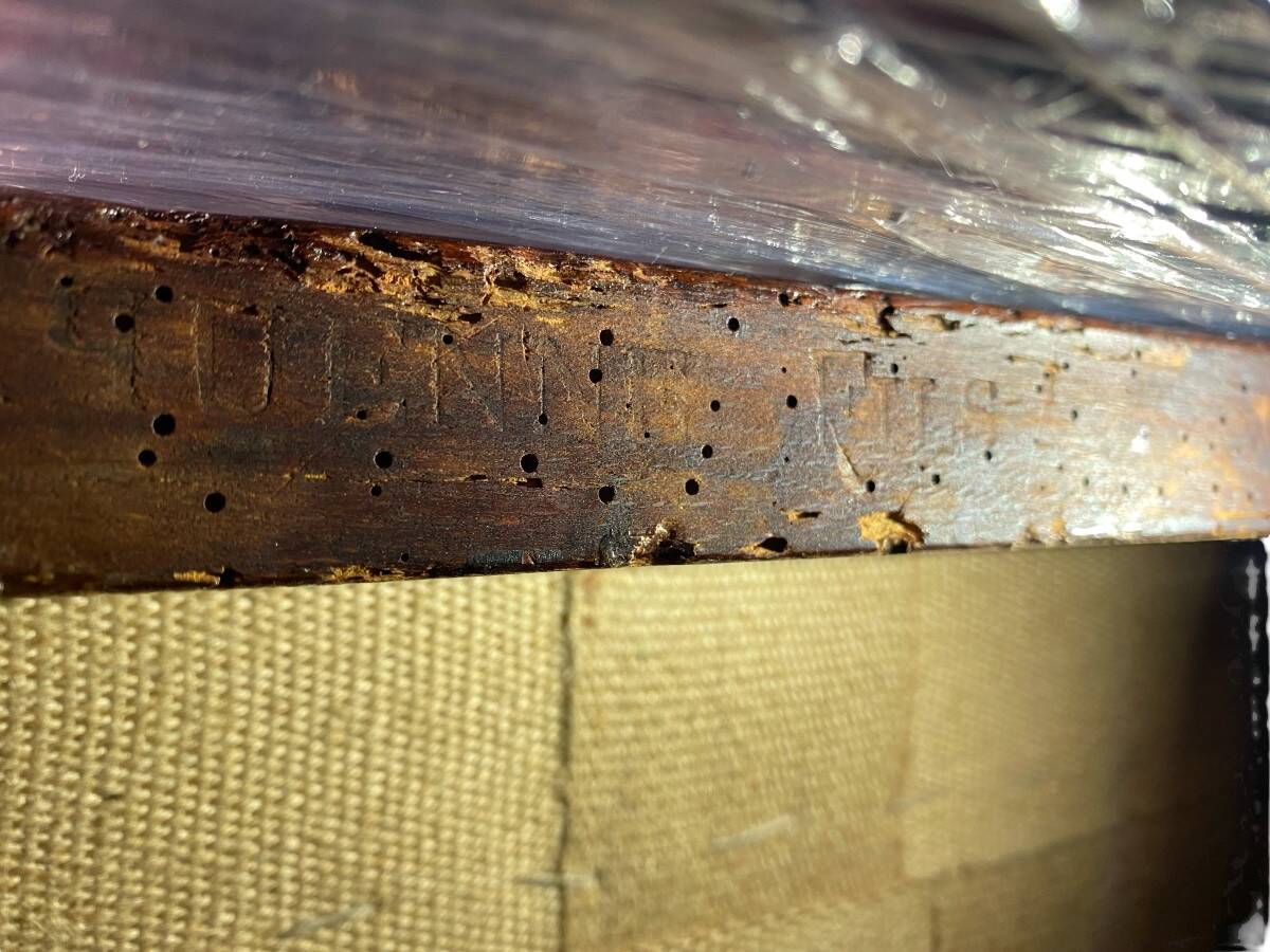 Mahogany bergère chair, stamped, Empire period