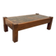 Vintage Brutalist Oak and Slate Coffee Table from the 60s-70s