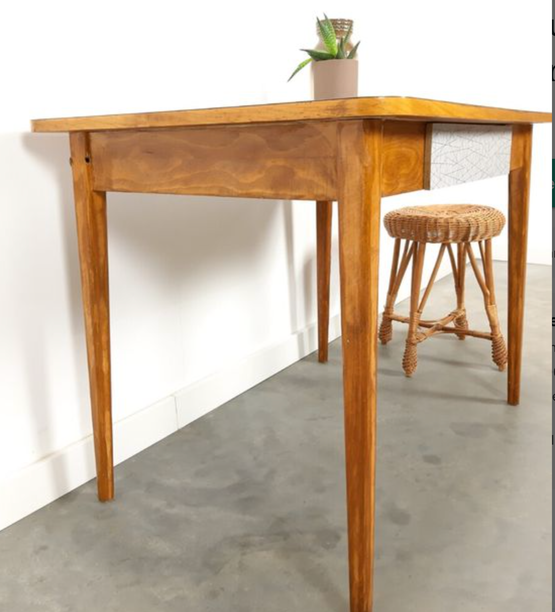 Vintage wooden dining table with formica top