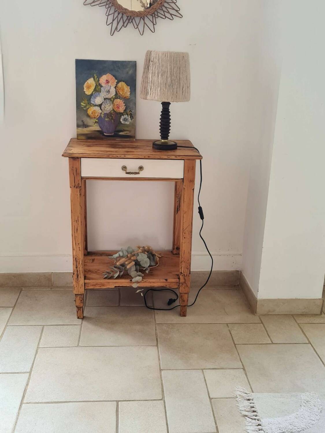 Country chic console side table