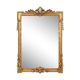 Highly decorated gilted carved wooden wall mirror, Belgium ca. 1950
