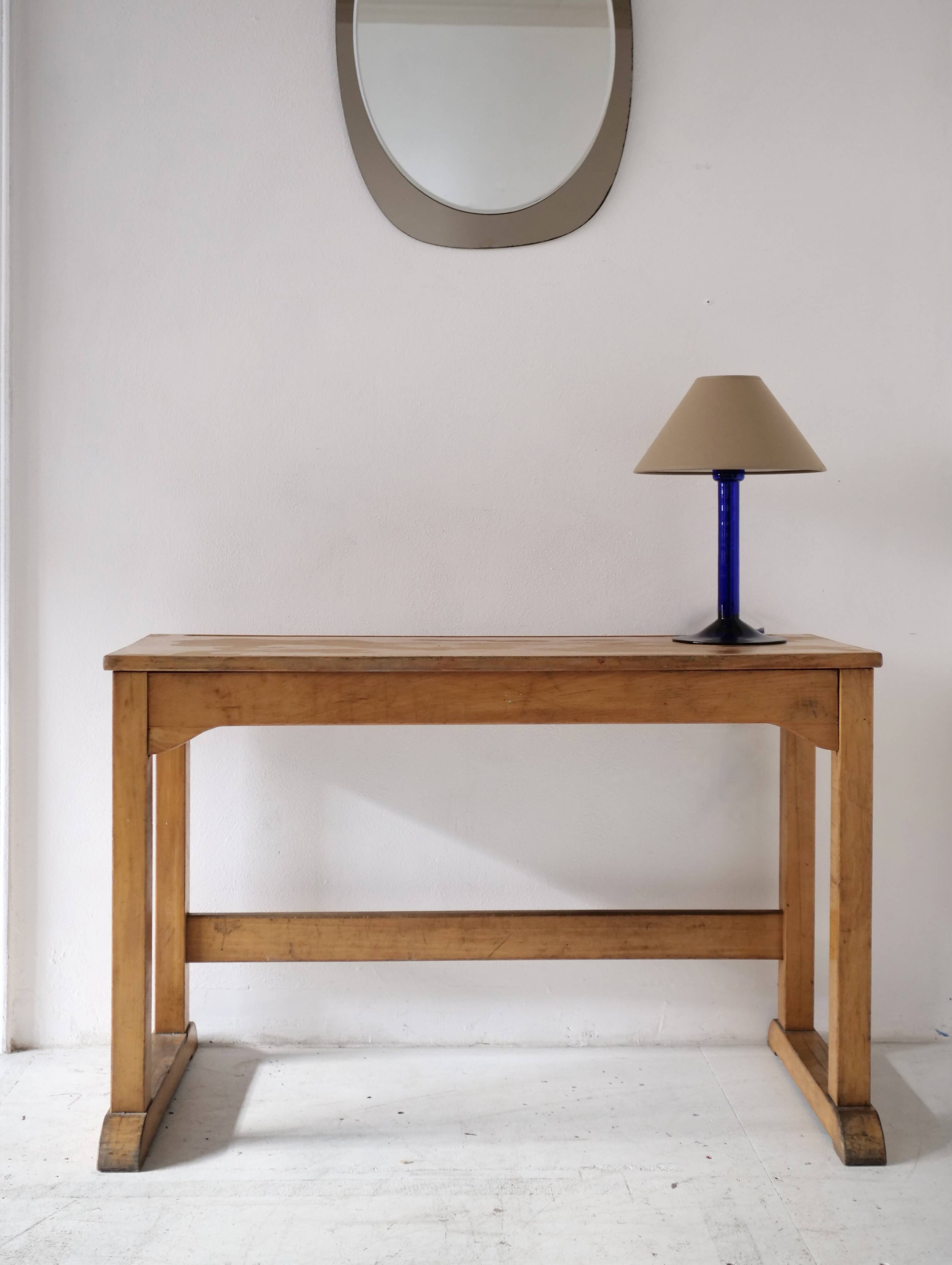 Beech desk or console from around 1930.