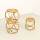 Set of three 1970s rattan stools, Spain.