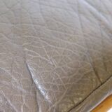 Mid-Century Danish Teak Footstool with Leather Cushion, 1970s